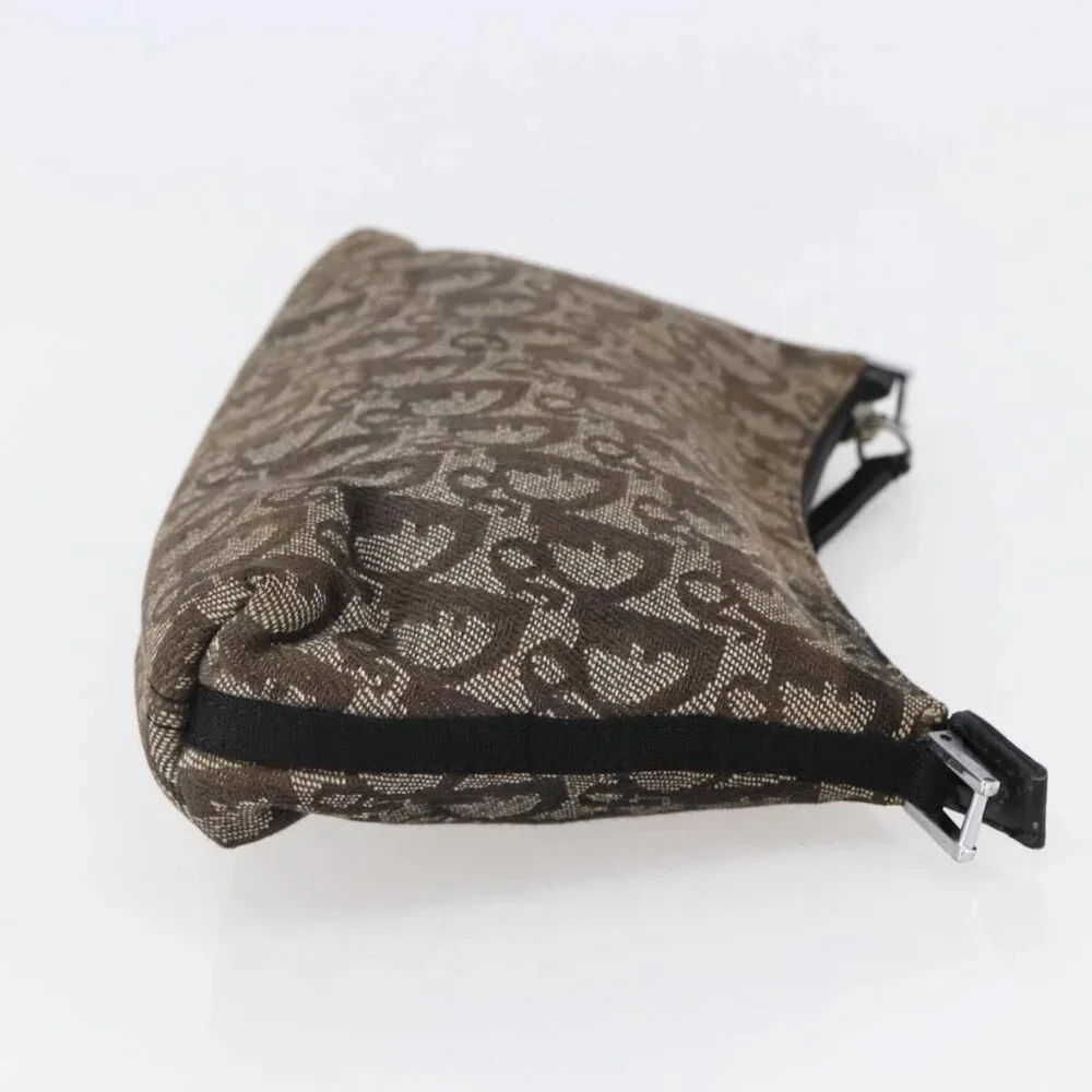 Christian Dior Trotter Canvas Pouch Brown Silver Auth bs29749 - Picture 6 of 16